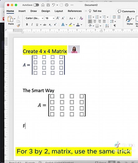 How to Insert a Matrix in Microsoft Word Efficiently