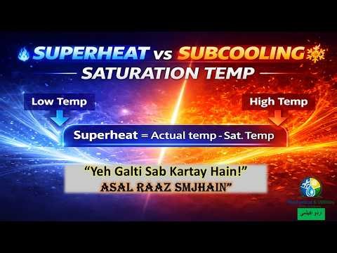 Superheat & Sub cooling Explained | Saturation Temperature + Fault Diagnosis (HVAC Urdu/Hindi)