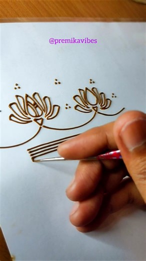 Step by Step Lotus Mehndi Border Design | Easy Henna Art #Shorts #mehandi #creative #henna #art