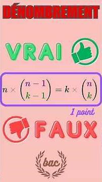 Révisions bac - Vrai Faux - Coefficients binomiaux - Dénombrement - Terminale Spé maths