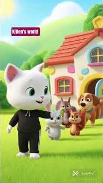 🐱🌈 Lily the White Cat and the Colorful Umbrella #kitten #cartoon