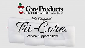 Core Products Tri-Core Cervical Support Pillow – Gentle (Medium Firmness) Orthopedic Neck Pillow for Pain Relief, Back and Side Sleepers – Ergonomic Contour Pillow – Assembled in USA, Full Size