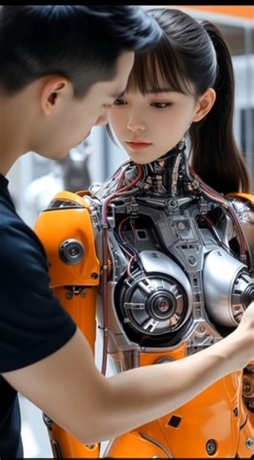 Guy Tries Out the Newest Girlfriend Robot at the Expo.