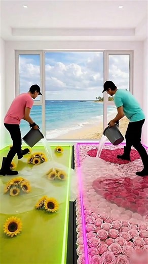 THIS FLOOR IS JUST BEAUTIFUL😍 Luxury Double Floral Epoxy Floor #epoxyfloor #housedecor #housedesign