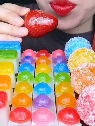 843K views · 10K reactions | 燎丹說 asmr desserts and sweets mukbang jelly candy best eating show #fbreels #reelsfb #trendingreels #food #trending asmr mukbang asmr mukbang trending video korean food asmr community desserts sweets | MG FOODS and Adventure | Facebook