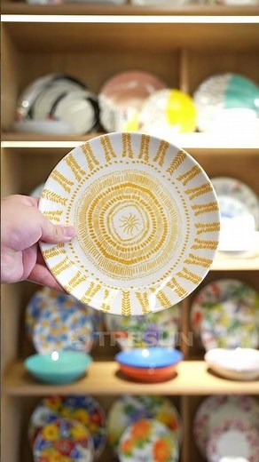 Underglaze colored porcelain tableware, three colors