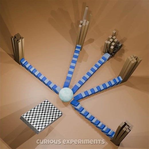 Domino And Cubes 3D Satisfying Animation | #blendersimulation #satisfying #3danimation #sciencefun