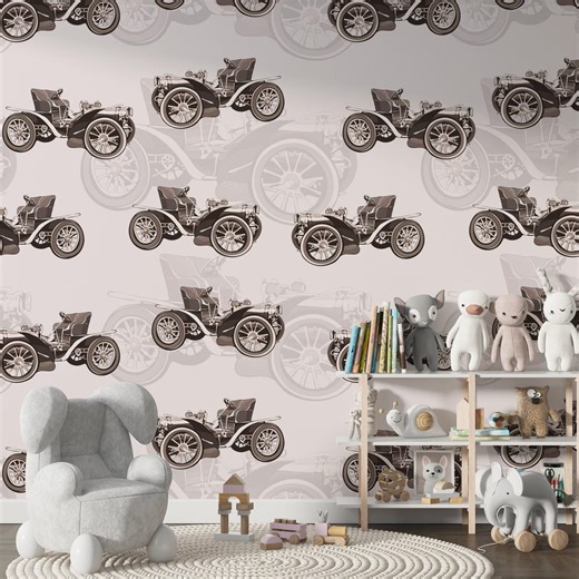 Vintage Car Wallpaper Classic Automobile Pattern Retro Boys Room Wall Mural Peel Stick Decor - Etsy UK