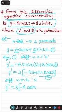 To form the Differential Equation by eliminating the parameters || Class 12 || Intermediate 2B