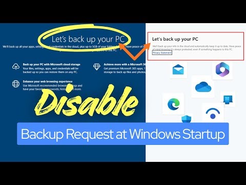 Disable Startup Backup Messages & Backup Reminder in Windows 11/10