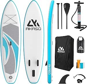 AKASO Inflatable Paddle Board, Inflatable Stand Up Paddleboard, Paddle Board for Adult