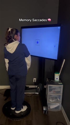Memory issues, brain fog, or word-finding challenges after concussion, stroke, or neurological stress? 🧠 This drill — called memory saccades on the NSI (Neuro Sensorimotor Integrator)— challenges your brain and body at the same time. In this exercise, the patient taps letters on a screen (right hand/right side, left hand/left side) while saying a word that starts with each letter — all while remembering the first letter’s location, the letter itself, and the word spoken. Add a balance component