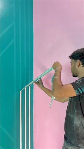 Masking tape design video #paint #painting #walldesign #design #asianpaints