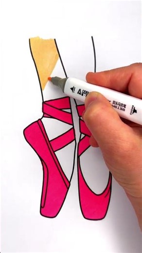 Oddly Satisfying Ballet Shoes Coloring with Markers | Relaxing Elegant Art #satisfying #coloring
