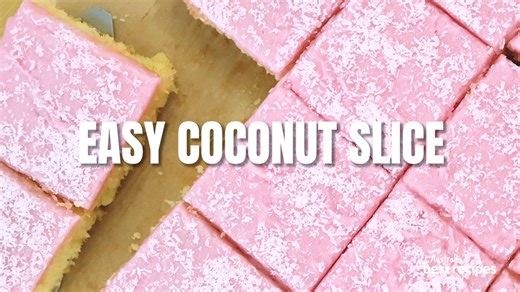 This slice is straight out of Nan's cookbook! Easy coconut slice: https://www.bestrecipes.com.au/recipes/coconut-slice-easy-recipe-4/7hgz4s4l | Best Recipes