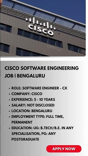 Cisco Software Engineering Job | Bengaluru | Link in Description | #job #softwareengineer