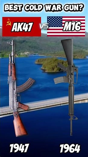 Best Cold War Gun? Ak47 vs M16 #history #mapping #shorts
