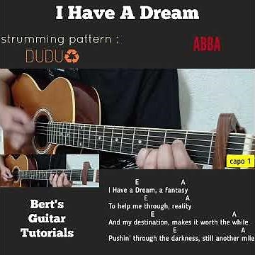 I Have A Dream - ABBA guitar strumming tutorial with lyrics and chords