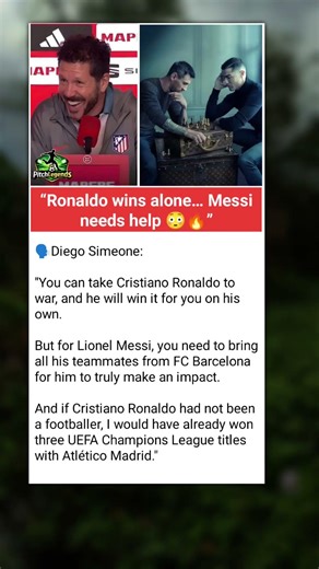 Simeone: Without Ronaldo, I’d Have 3 UCL Titles Already!”#football #goat #messi #ronaldo #soccer
