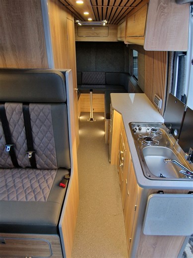LWB sprinter completed here at Onthe road campervan conversions. #camperlife #vanlife #sprinter #bespoke