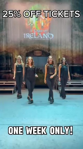JUST ANNOUNCED! Off-Broadway. The West End. Now, Melbourne Florida. 25% off A Taste of Ireland tickets — one week only. One time only offer. Book Now. USE CODE 'SHAMROCK25' AT CHECKOUT. | A Taste of Ireland Company