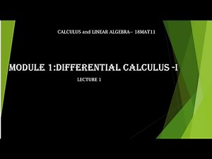 VTU LA18MAT11 M1 L1 INTRODUCTION