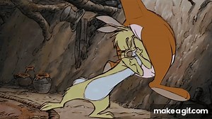 Kanga Stuck in Rabbit's House - Kanga Get's Pushed Out on Make a GIF