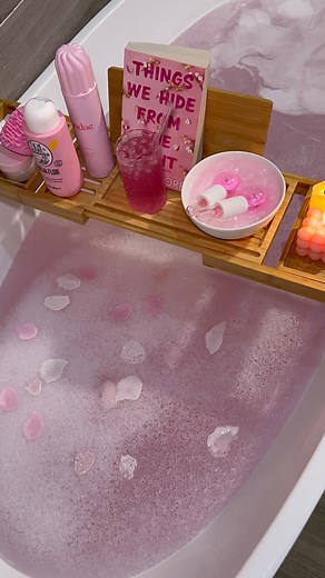 Angie🩰🌸 on Instagram: "Spend a night in with me ft a relaxing pink bath time🛁 #skincare #pinterestinspired #bathroutine #aesthetic #selfcare #selfcareroutine"