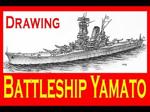 How to draw Japanese battleship Yamato