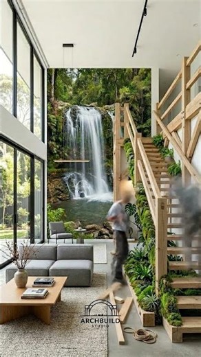 Insane Indoor Waterfall Staircase Transformation! 😱 | ArchBuild Studio