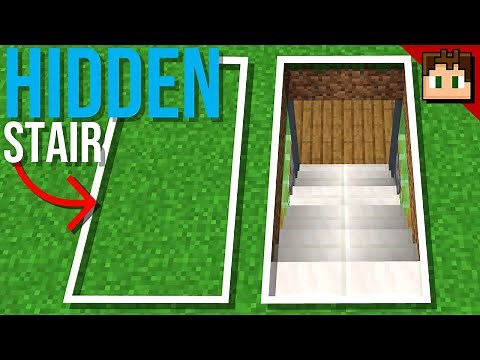 Minecraft Bedrock: 2 WIDE HIDDEN STAIRCASE Tutorial! 1.21