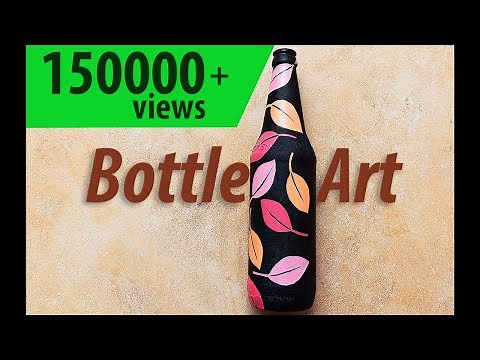 Beautiful BOTTLE ART using acrylic paint | DIY Bottle Art | Bottle painting | M's CraftBook