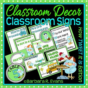 CLASSROOM SIGNS Classroom Management TWEET Bird Theme Classroom Decor