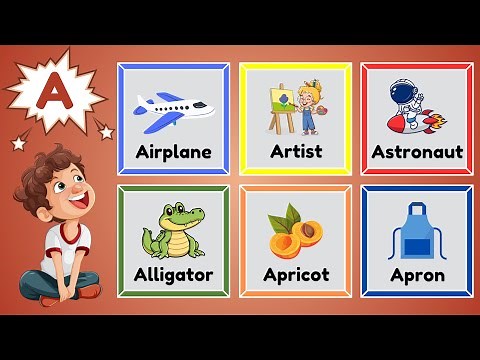 ABC Flash Cards Words for Toddlers | Alphabet Words A to Z | Learning Words for Toddlers