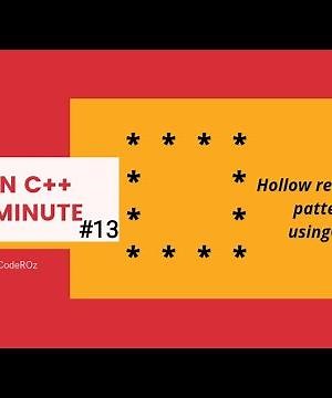 #13 Print hollow rectangle using C++👨‍🎓||c++ tutorial
