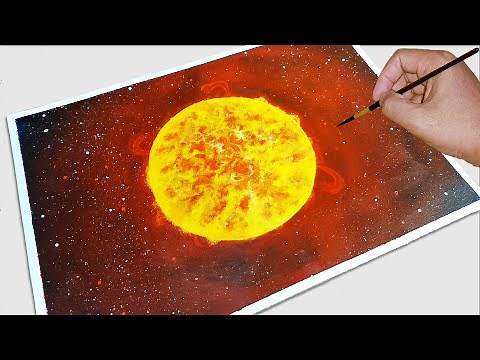 Drawing Sun In Space / How To Draw The Sun For Beginners / VERY EASY