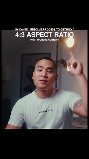 How to make a 4:3 aspect ratio video with rounded corners in Davinci Resolve I actually get asked this pretty often, and it’s really simple! Basically 2 things: 1. Create a timeline resolution of 2880x2160 (4k) or for 1080 timelines do 1440x1080 2. Adding a rectangle mask with a border radius on an Adjustment clip! #cinema #cinematic #cinematography #filmmaker #filmmaking #filmtok