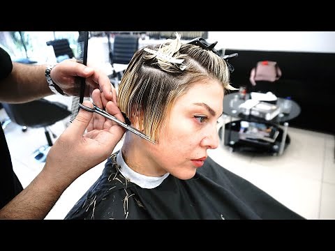 AMAZING SHORT HAIRCUT - BLONDE BOB FOR MATURE WOMEN