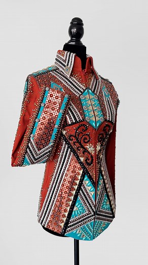 🔥 Bold. Brilliant. Unforgettable. 🔥 This Custom Showmanship Jacket for Jordan Macan is pure power—rust, turquoise & crystal exploding in every direction. When she steps in the pen, all eyes will follow. ✨ #CustomKGO #SHOWinKGO #WINinKGO #ShowmanshipStyle #KevinGarciaOriginals #ShowmanshipJacket #Showmanship #CustomKGO #AQHA #westernfashion @jordanmacan_ | Kevin Garcia Originals
