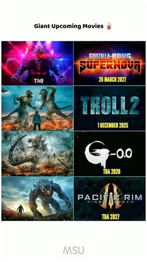 Upcoming Giant Movies Release Dates😱 #shprts #giant #movies #troll #godzilla #kong #fiction #yt #fyp