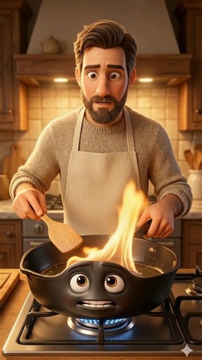 vitakokoanimated on Instagram: "read till end if you ever cook with oil… this one “quick fix” can turn a small flame into a kitchen emergency fast 😳 grease fires are not random. they happen when oil overheats, oxygen keeps feeding the flame, and people react on instinct. save this. your grease fire safety checklist 👇 🔥 what to do if oil flares up • turn off the heat if you can • do not move the pan • cover with a metal lid or baking sheet to cut off air • no lid, use baking soda, light sprink