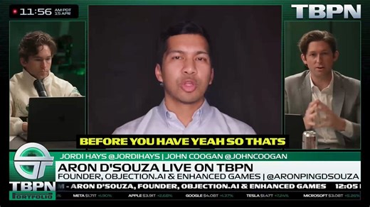 Objection founder @aronpingdsouza is building "the AI tribunal for investigating the media" with the backing of Peter Thiel and @balajis.He explains how it works:"The fundamental problem with news media today is that false information spreads six times faster than true information. And so the incentives for generating clickbait content are very pronounced, and we've known this for a very long period of time.""And so by compressing the legal process, which often takes 10 or 20 years, and costs te