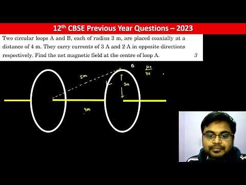Two circular loops A and B, each of radius 3 m, are placed co-axially at a distance of 4 m.