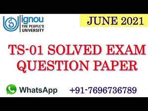 TS-01 SOLVED (JUNE 2021) QUESTION PAPER WITH ANSWERS (Fully Solved)