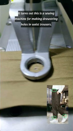 It turns out this is a sewing machine for making drawstring holes in waist trousers #sewing #stitch