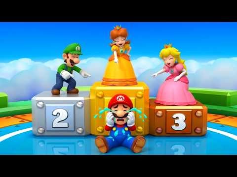 Mario Party 3DS All Racing Minigames - Daisy VS Peach VS Mario VS Luigi (Master CPU)