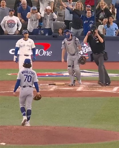 MLB ⚾ on Instagram: "Benches clear in #WorldSeries Game 7 after Andrés Giménez is hit by a pitch by Justin Wrobleski in the 4th inning."