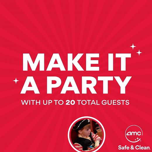 Make it a party with Private Theatre Rentals at AMC for up to 20 guests and enjoy savings on movie snacks with our new Party Packs & Platters! Available at participating locations, book now! https://amc.film/2J9dLgf | AMC Theatres