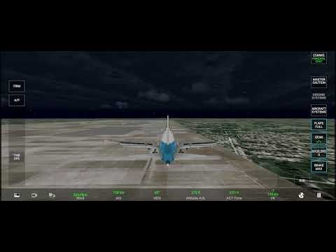 هبوط ليلي ساحر في لعبة محكاة الطيران الحقيقي RFS #rfs #طيران_الامارات #flying #flaying #plane