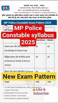 mp police syllabus 2025 | mp police constable syllabus 2025 | mp police exam pattern #mppolice